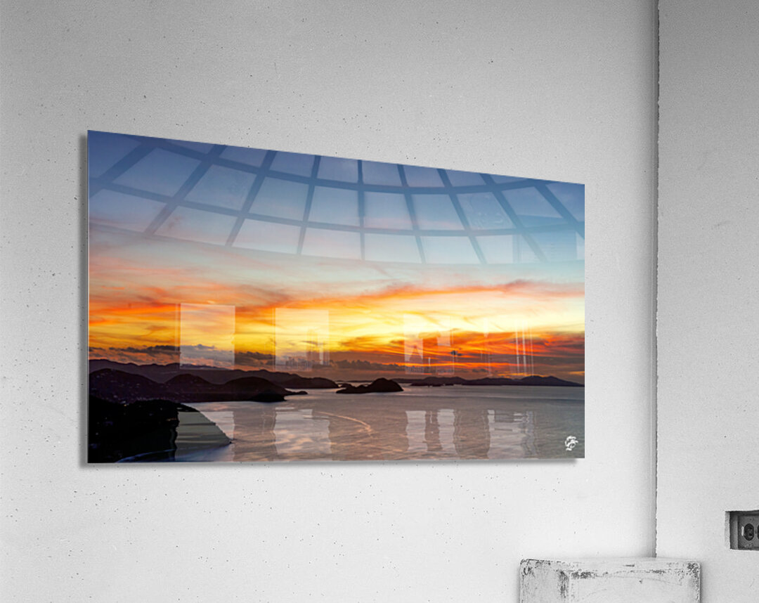 Sunset over the USVI   Orange Acrylic Print