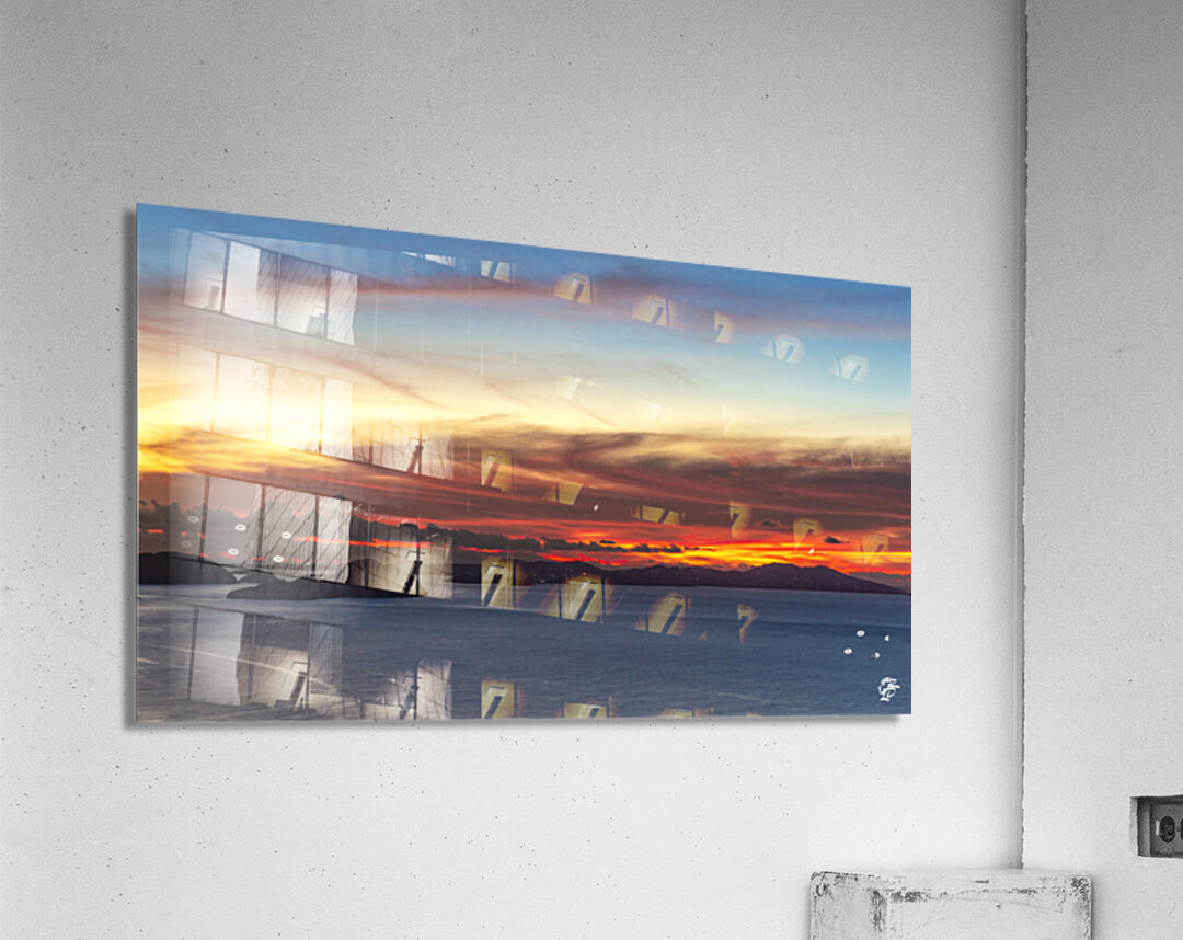 Sunset over the USVI   Red Acrylic Print