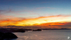 Sunset over the USVI   Orange
