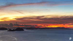Sunset over the USVI   Red