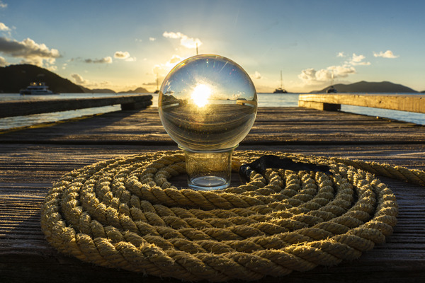 Crystall Ball on a Dock Line Print
