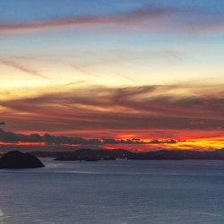 Sunset over the USVI   Red