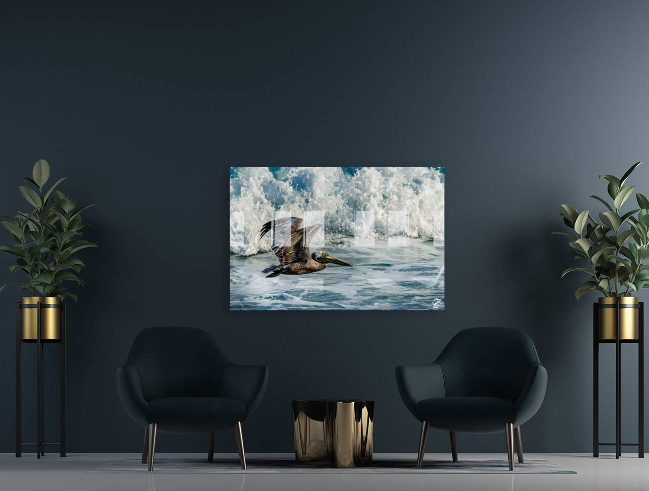 Surfing Pelican Reproduction